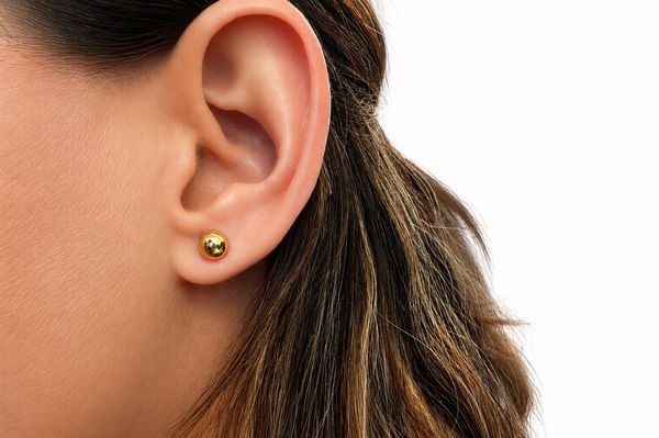 Mini Earrings 18kt Gold Ball 6mm Studs