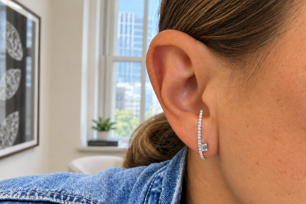 Earring 18kt White Gold Diamonds Ear Climber