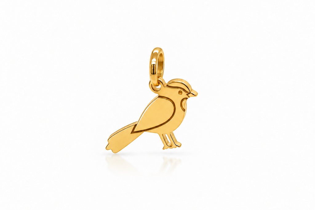 Pendant 14kt Yellow Gold Bird Bam Mahjong