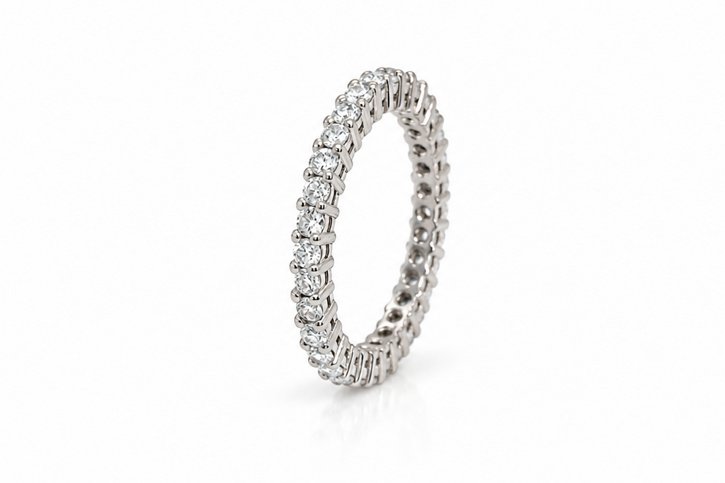 Ring 18kt Gold Petite Eternity Ring with Diamonds 0.85 cts.