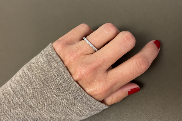 Ring 18kt Gold Petite Eternity Ring with Diamonds 0.85 cts.