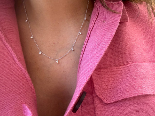 Necklace 14kt Gold Shaker  Round Diamonds