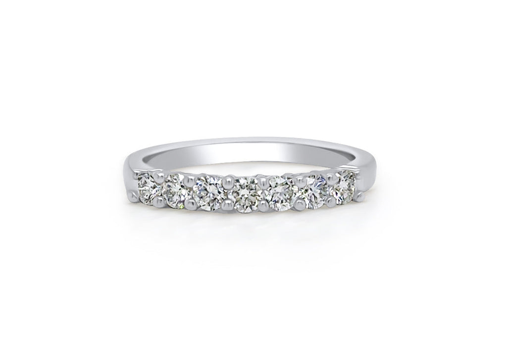 Ring Platinum Half Band 7 Diamonds 0.51 cts
