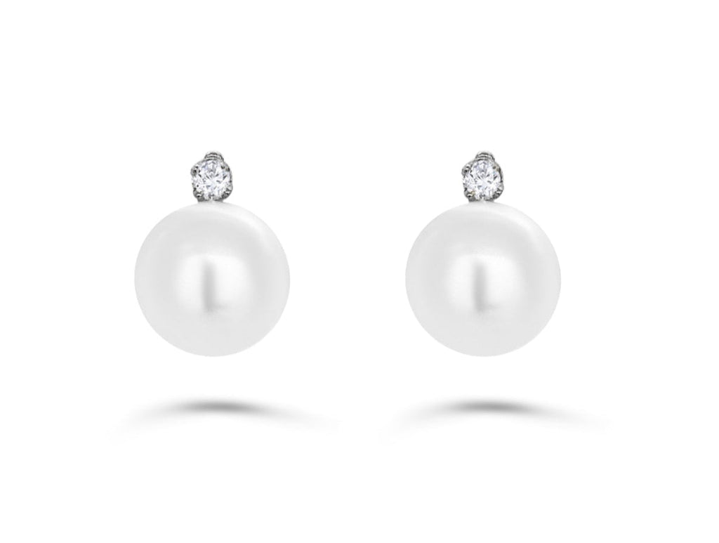 Earrings 14kt Gold Pearls & Diamonds