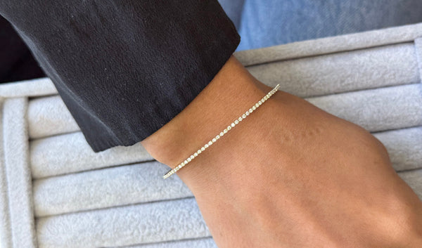 Bracelet 14kt Yellow Gold & Diamonds Bangle Tennis