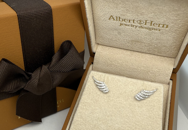 Earrings Wings 14kt White Gold & Diamonds