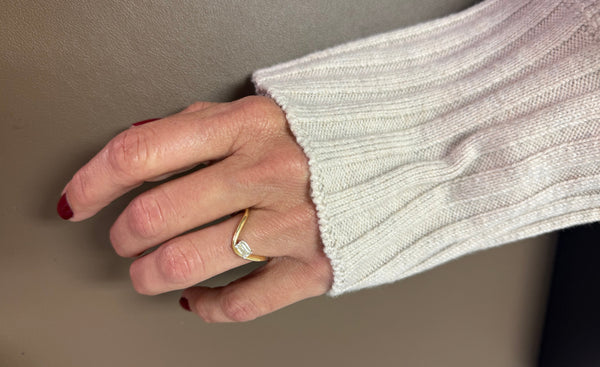 Ring 18kt Yellow Gold & Emerald Cut Diamond