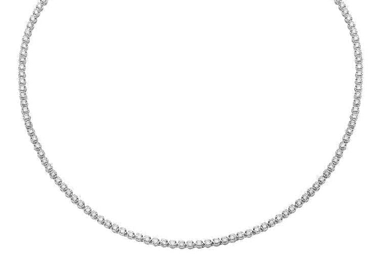 Necklace 18kt Gold Round Diamonds Adjustable Tennis 1.50 cts.