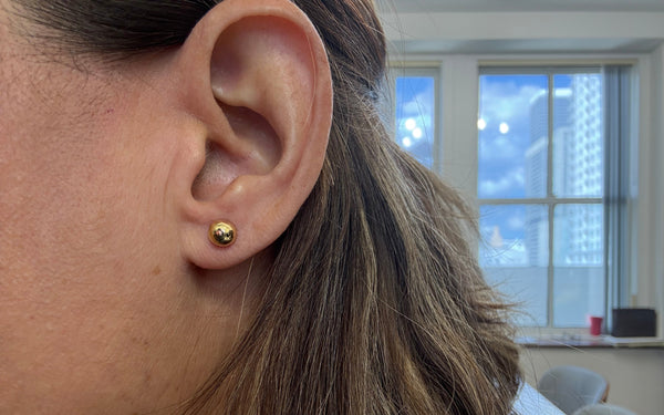 Mini Earrings 18kt Gold Ball 6mm Studs