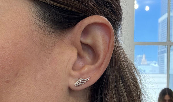 Earrings Wings 14kt Yellow Gold & Diamonds