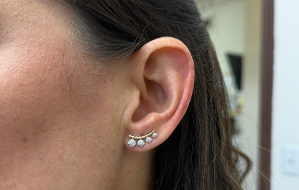 Earrings Crawler 14kt Gold & Diamonds Circle