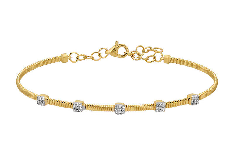 Bracelet 14kt Yellow Gold &  Diamonds Bangle