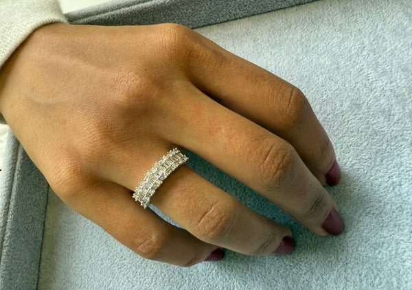 Ring 18kt White Gold & Illusion Diamonds 0.54 cts