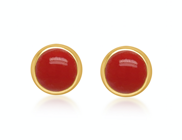 Mini Earrings 18kt Gold Coral Studs