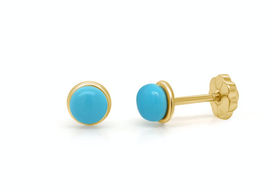 Mini Earrings 18kt Gold Turquoise Studs