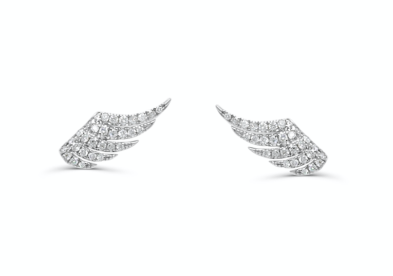 Earrings Wings 14kt White Gold & Diamonds