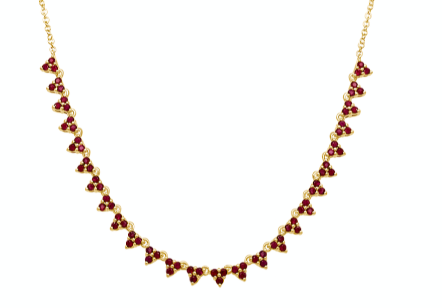 Necklace 14kt Gold Rubies