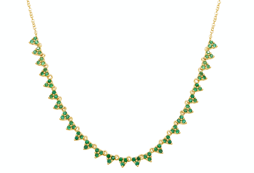 Necklace 14kt Gold Emeralds