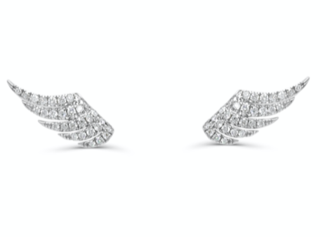 Earrings Wings 14kt White Gold & Diamonds