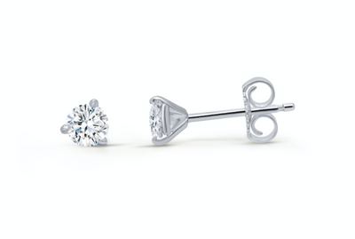 Earrings 0.78 cts Natural Round Diamonds H SI1 Platinum Studs