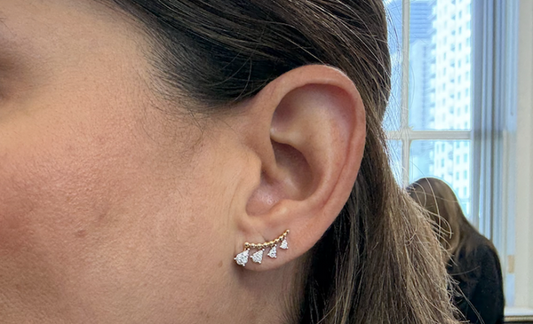 Earrings Crawler 14kt Gold & Diamonds Drops