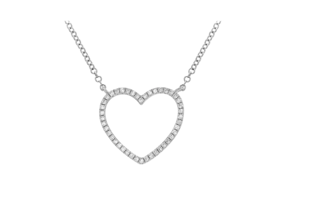 Necklace 14 Kt Gold Heart Shape with Diamond