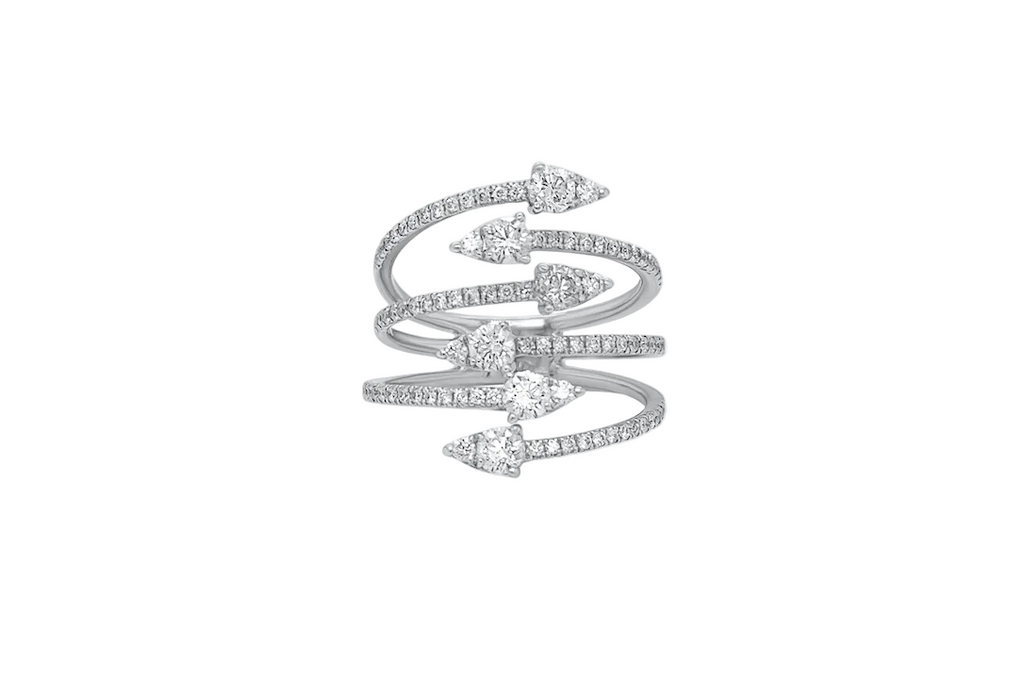 Ring 18kt Gold Open Multiband with Round Diamonds