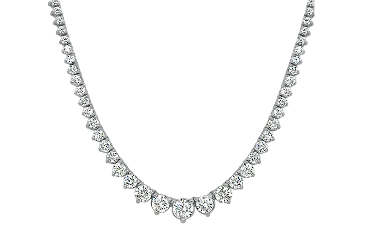 Necklace 18kt Gold Graduated Diamonds 5.20 cts
