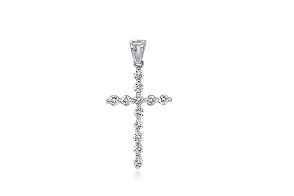 Pendant 18kt Gold & Round Diamonds Cross 0.36cts