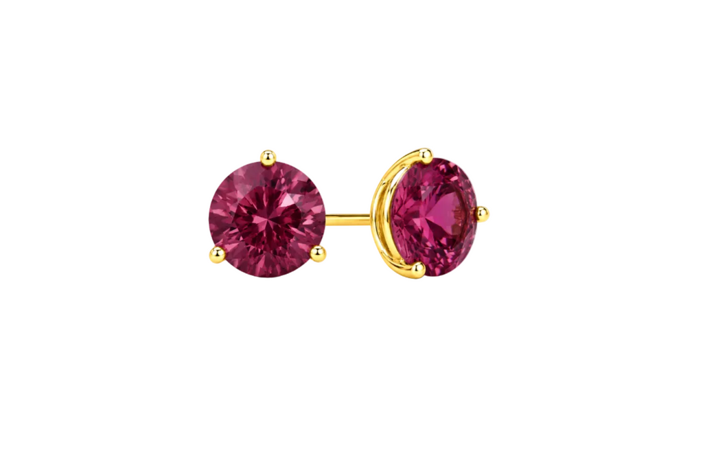 Earrings 0.51 cts Round Tourmalines 14kt Gold Studs