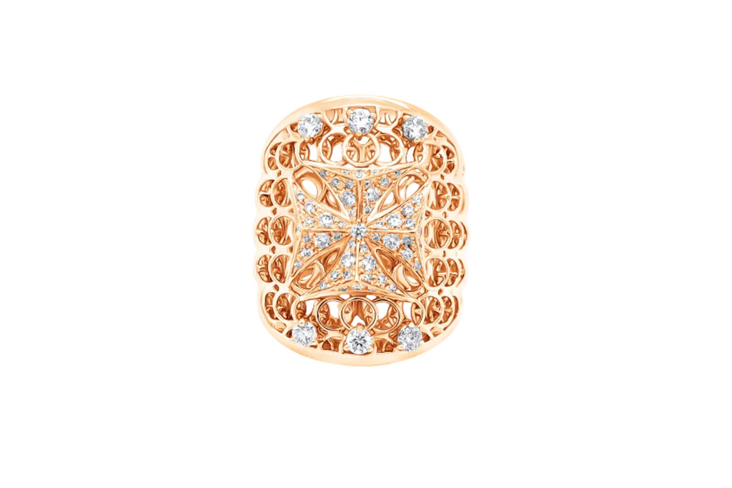 18kt Rose Gold Joan of Arc Diamond ring .89ct by Designer Verhoven