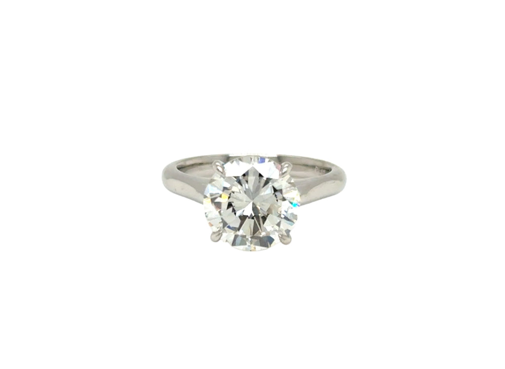 Ring Platinum GIA Round Diamond 3.02cts I VVS2