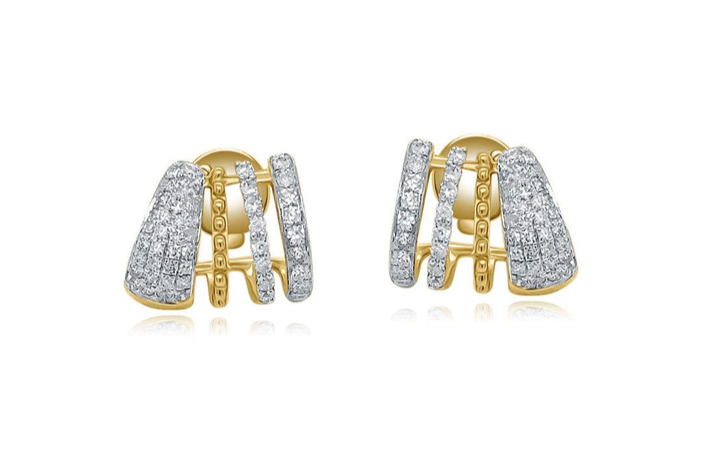 Earrings 14kt Mixed Gold Lobe Stud & Diamonds