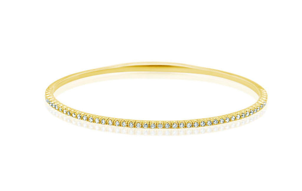 Bracelet 14kt Yellow Gold & Diamonds Bangle Tennis
