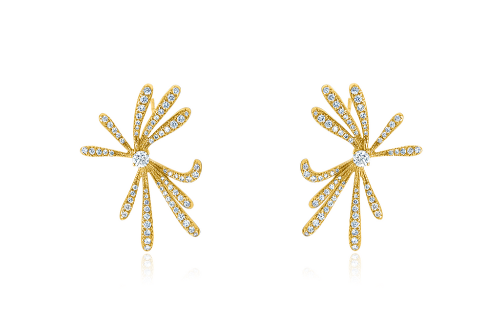 Earrings 18kt Yellow Gold with Diamonds