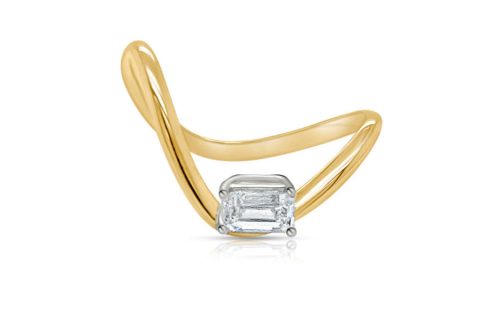 Ring 18kt Yellow Gold & Emerald Cut Diamond