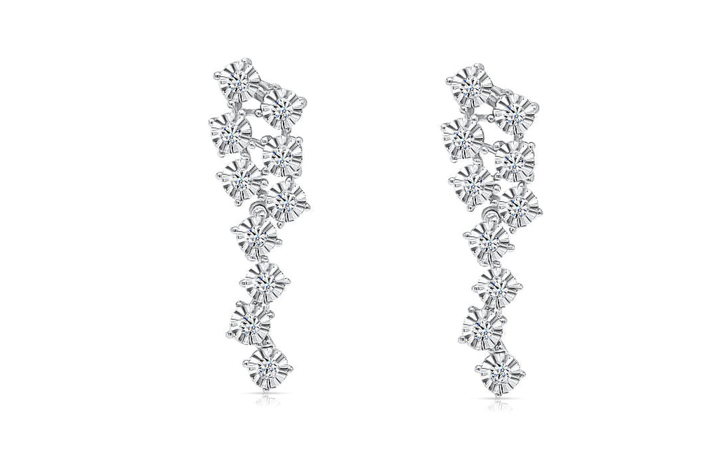 Earrings 18kt White Gold and 0.36 cts Diamonds Drops