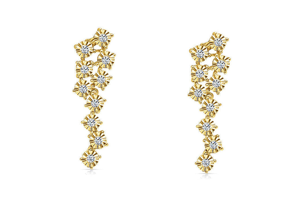 Earrings 18kt Yellow Gold and 0.36 cts Diamonds Drops