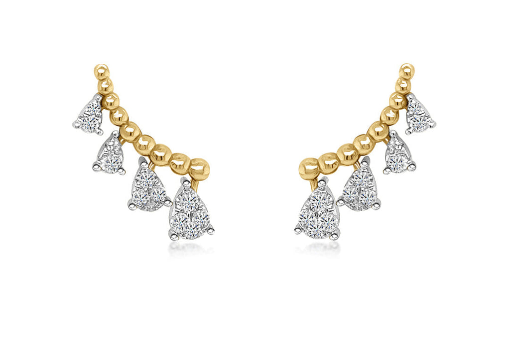 Earrings Crawler 14kt Gold & Diamonds Drops