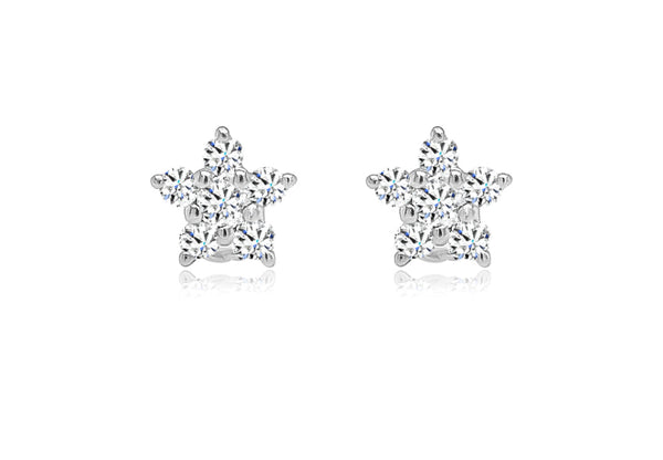 Earrings 0.23 cts Diamonds Flower Cluster Stud 18kt Gold