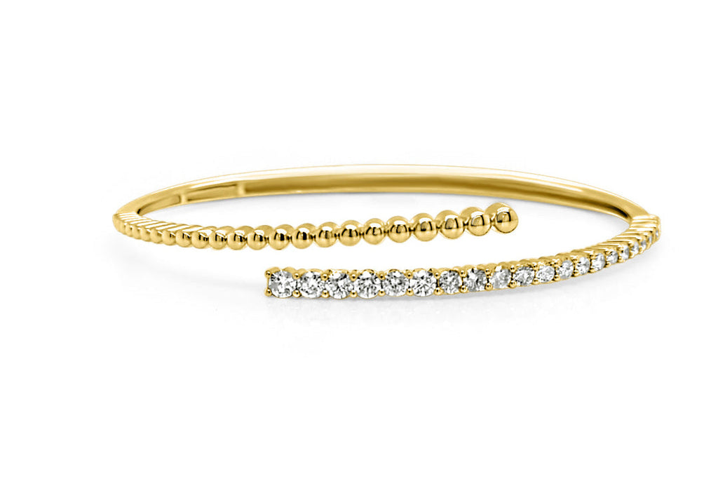 Bracelet 14kt Yellow Gold & Diamonds Open Bangle