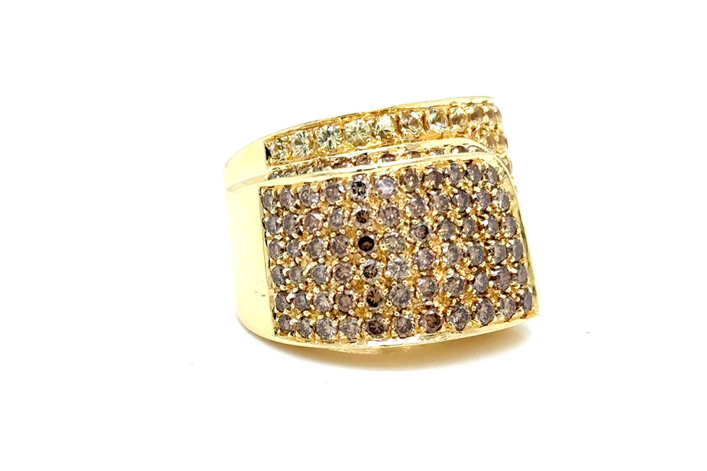 Paolo Piovan Gioielli 18Kt Yellow Gold Ring  Diamonds & YL Sapphires