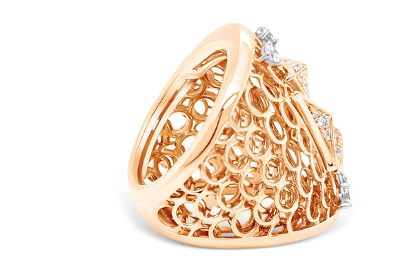 18kt Rose Gold Joan of Arc Diamond ring .89ct by Designer Verhoven