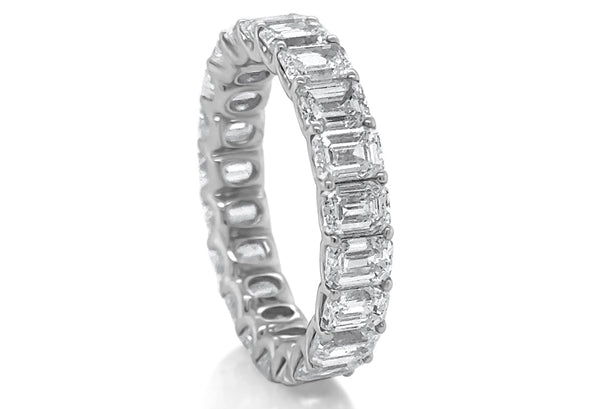 Eternity Ring 5.16cts Emerald Cut Lab Diamonds & Platinum
