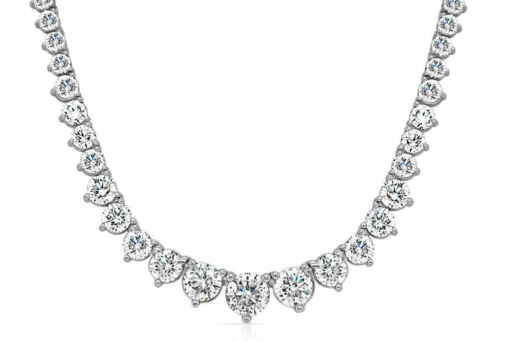 Necklace 18kt Gold Graduated Diamonds 13.19 cts