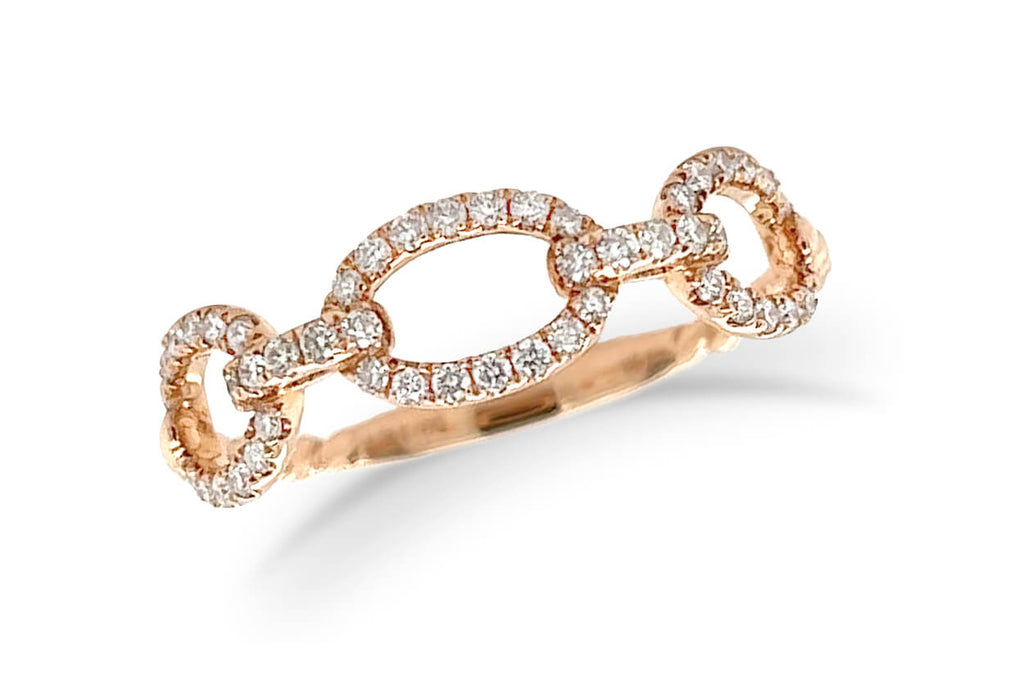 Ring 18kt Gold Solid Chain & Diamonds