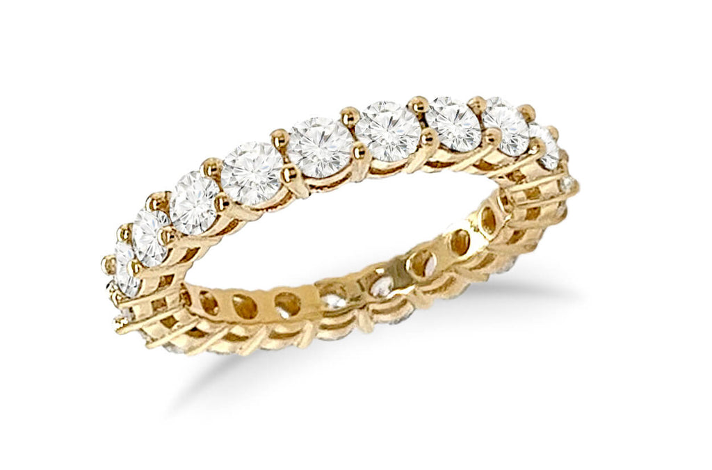 Eternity Ring 18kt Yellow Gold 21 Round Diamonds 1.66cts