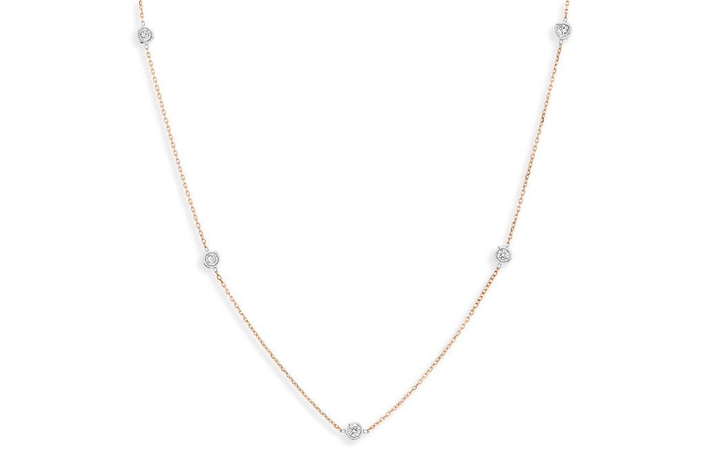 Necklace 18kt Rose Gold Diamond by the Yard Chain 24 inches