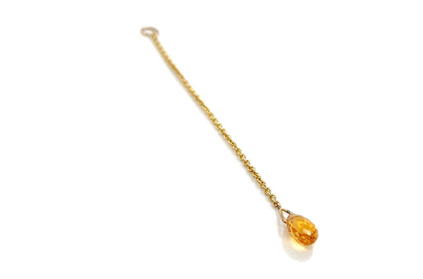 Earrings 18kt Gold Chain & Gemstone Backs
