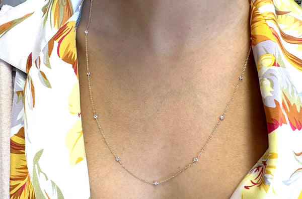 Necklace 18kt Yellow Gold Diamond by the Yard Chain 24 inches